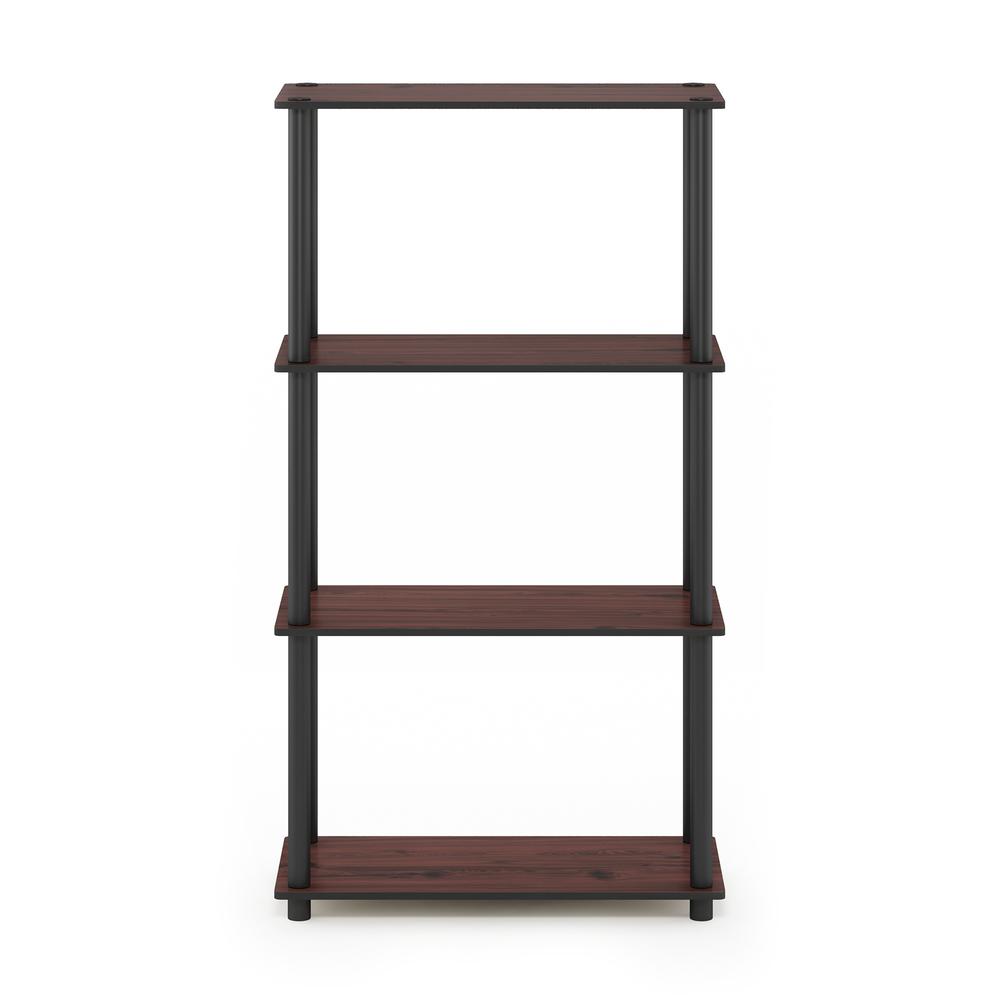 Furinno Turn-N-Tube 4-Tier Multipurpose Shelf Display Rack, Dark Cherry/Black. Picture 3