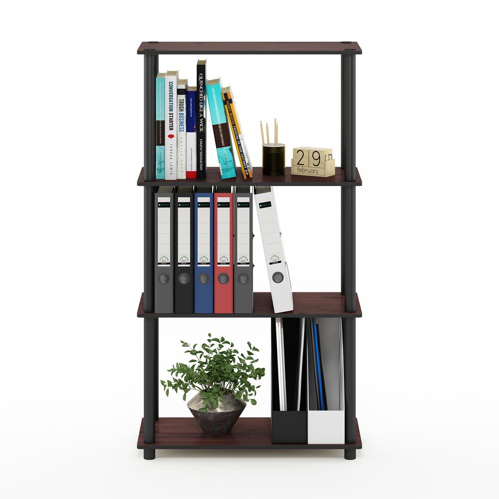 Furinno Turn-N-Tube 4-Tier Multipurpose Shelf Display Rack, Dark Cherry/Black. Picture 5