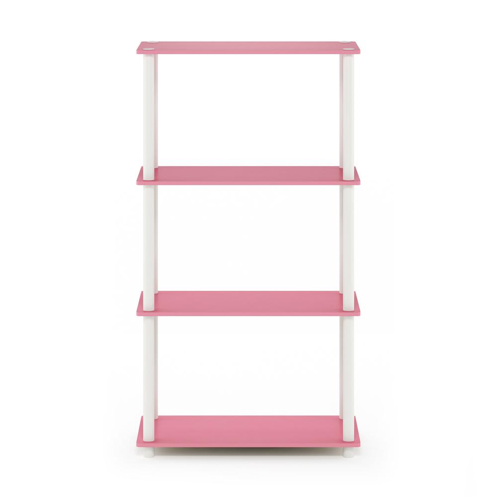 Furinno Turn-N-Tube 4-Tier Multipurpose Shelf Display Rack, Pink/White. Picture 3
