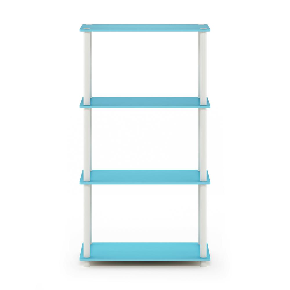 Furinno Turn-N-Tube 4-Tier Multipurpose Shelf Display Rack, Light Blue/White. Picture 3