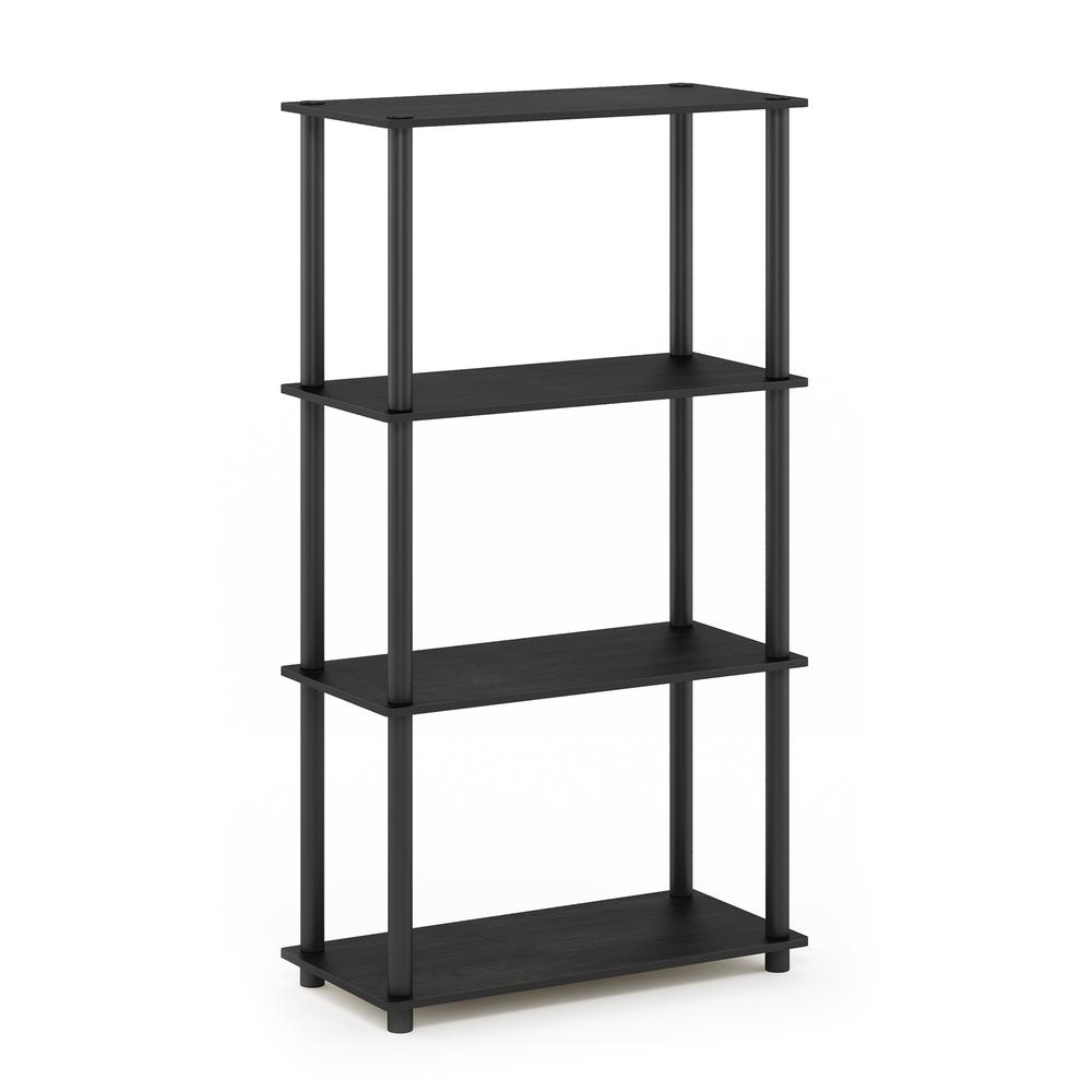 Furinno Turn-N-Tube 4-Tier Multipurpose Shelf Display Rack, Americano/Black. Picture 1
