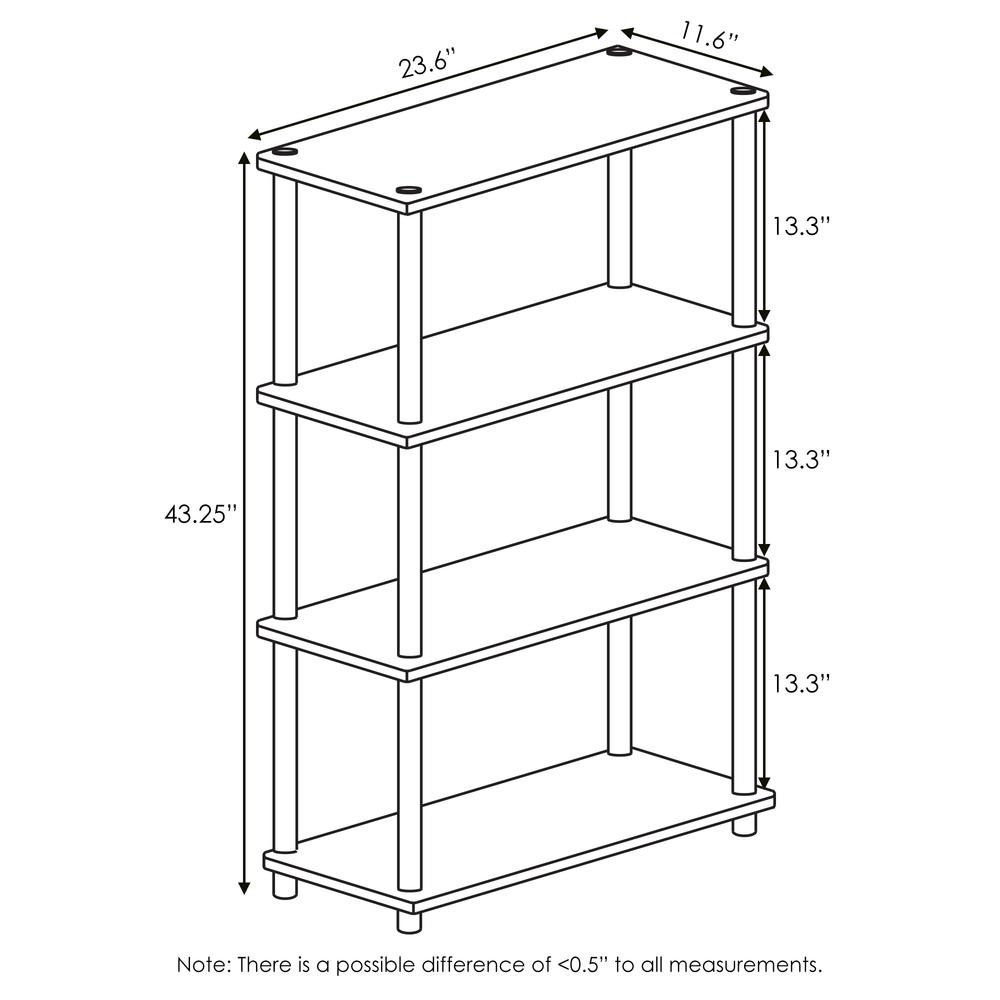 Furinno Turn-N-Tube 4-Tier Multipurpose Shelf Display Rack, Sonoma Oak/White. Picture 2