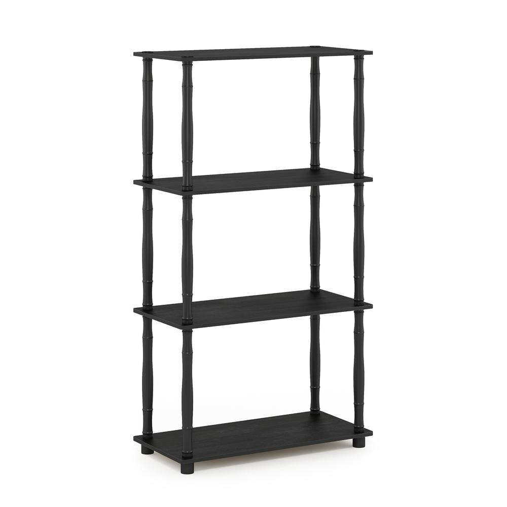 Furinno Turn-N-Tube 4-Tier Multipurpose Shelf Display Rack with Classic Tubes, Americano/Black. Picture 1