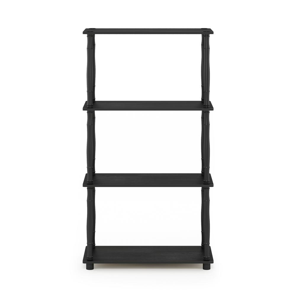 Furinno Turn-N-Tube 4-Tier Multipurpose Shelf Display Rack with Classic Tubes, Americano/Black. Picture 3
