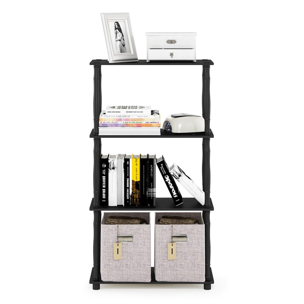 Furinno Turn-N-Tube 4-Tier Multipurpose Shelf Display Rack with Classic Tubes, Americano/Black. Picture 5