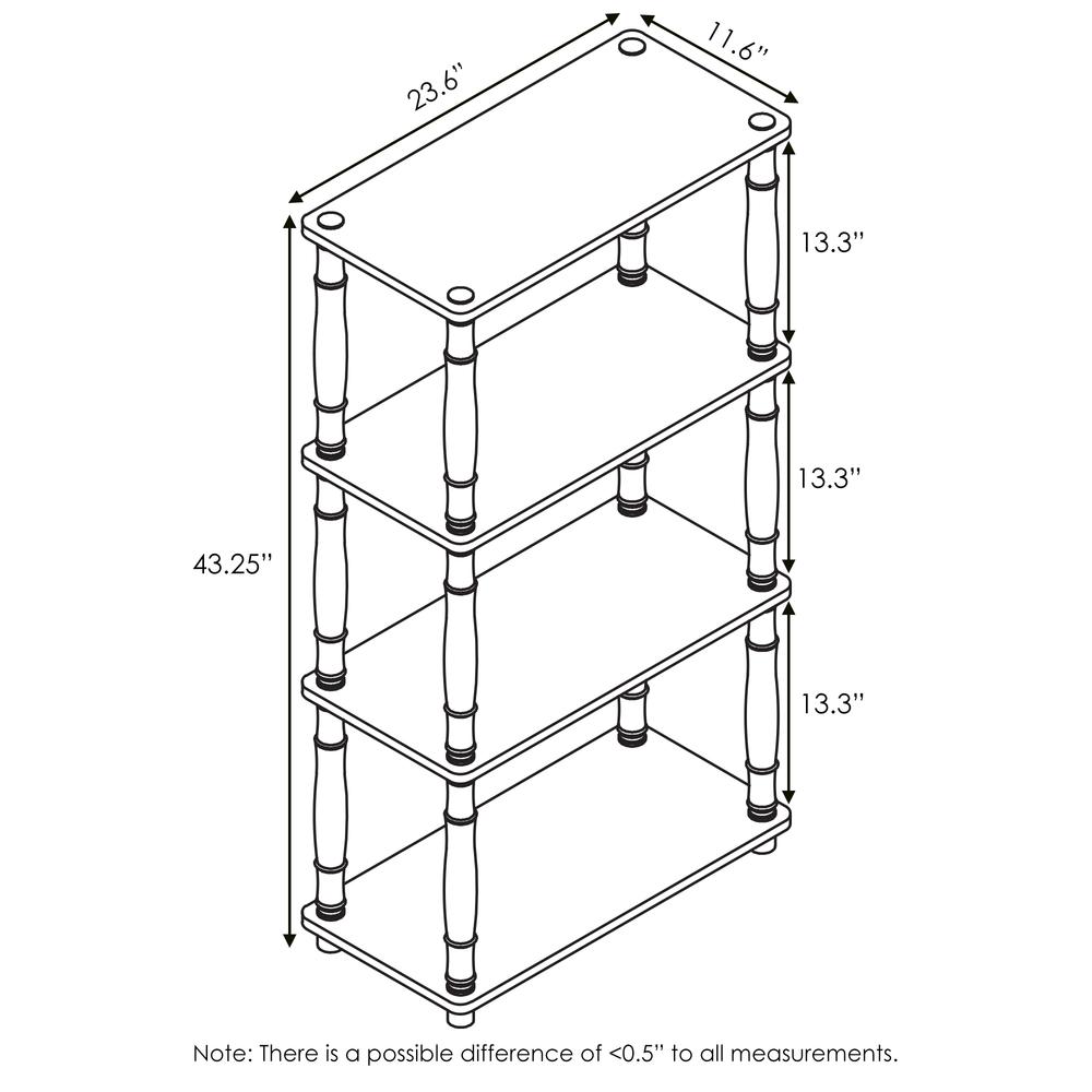 Furinno Turn-N-Tube 4-Tier Multipurpose Shelf Display Rack with Classic Tubes, Sonoma Oak/White. Picture 2