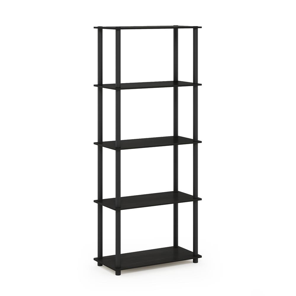 Furinno Turn-N-Tube 5-Tier Multipurpose Shelf Display Rack, Espresso/Black. Picture 1