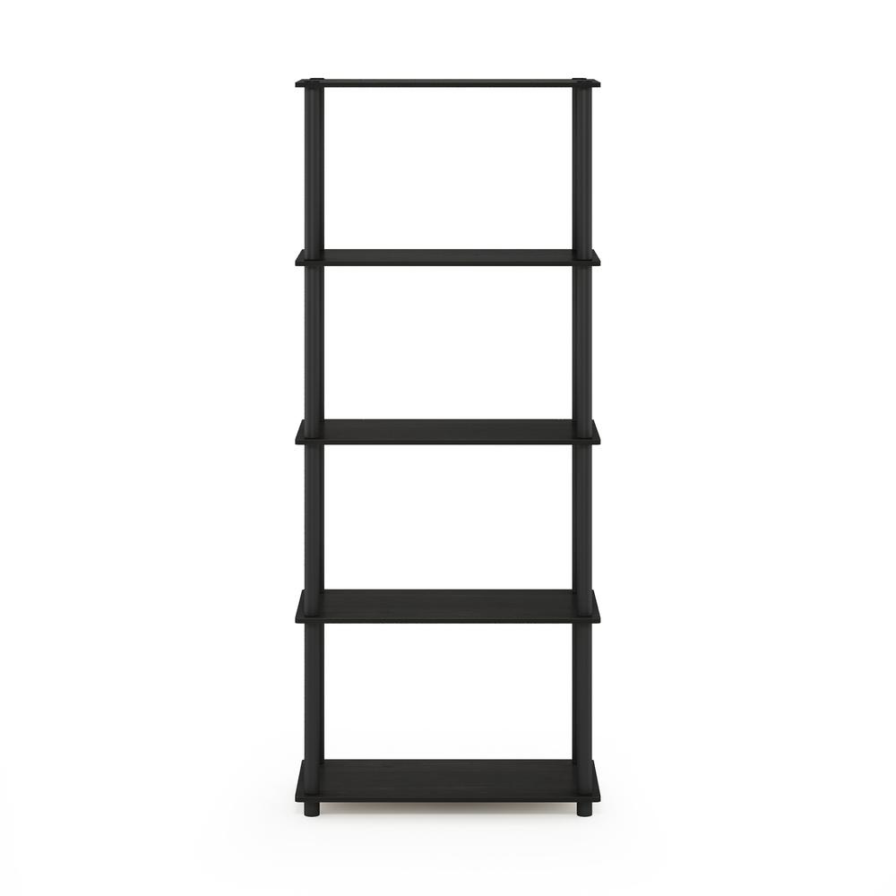 Furinno Turn-N-Tube 5-Tier Multipurpose Shelf Display Rack, Espresso/Black. Picture 3