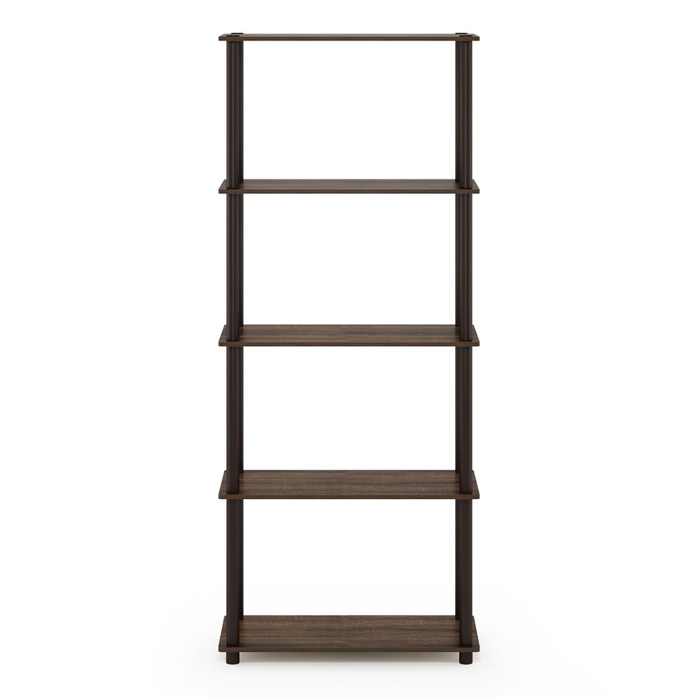 Furinno Turn-N-Tube 5-Tier Multipurpose Shelf Display Rack, Walnut/Brown. Picture 3