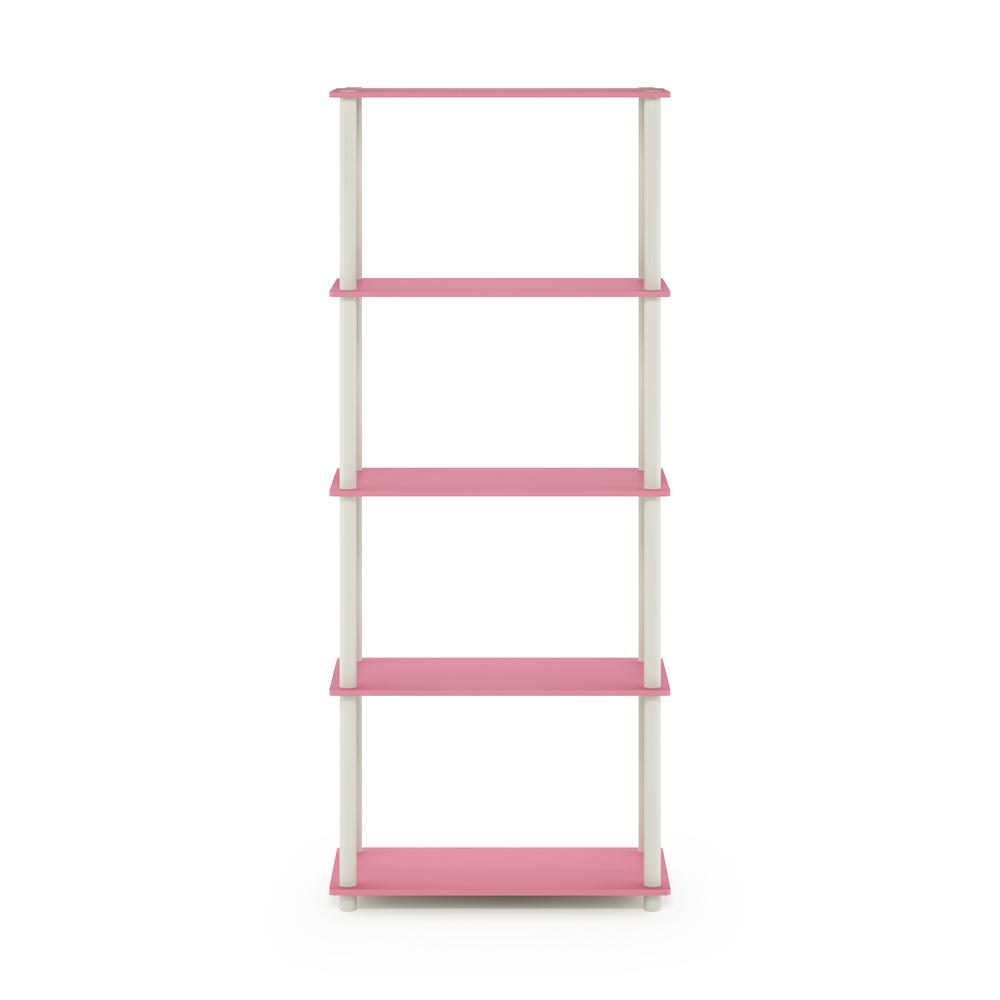 Furinno Turn-N-Tube 5-Tier Multipurpose Shelf Display Rack, Pink/White. Picture 3