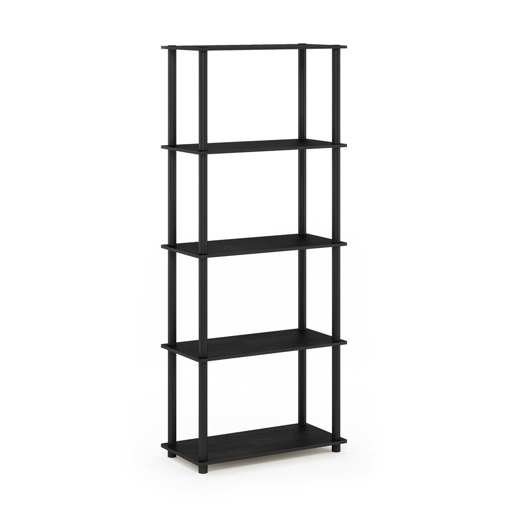 Furinno Turn-N-Tube 5-Tier Multipurpose Shelf Display Rack, Americano/Black. Picture 1