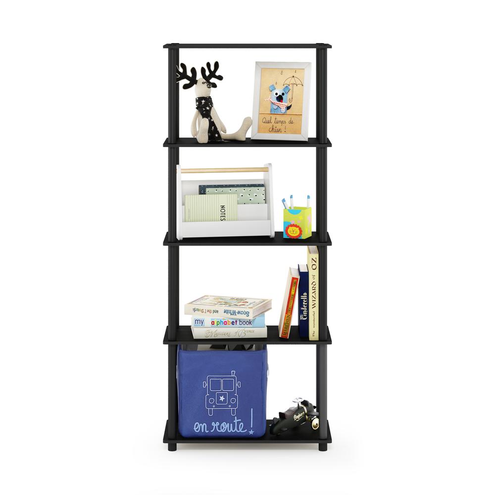 Furinno Turn-N-Tube 5-Tier Multipurpose Shelf Display Rack, Americano/Black. Picture 5