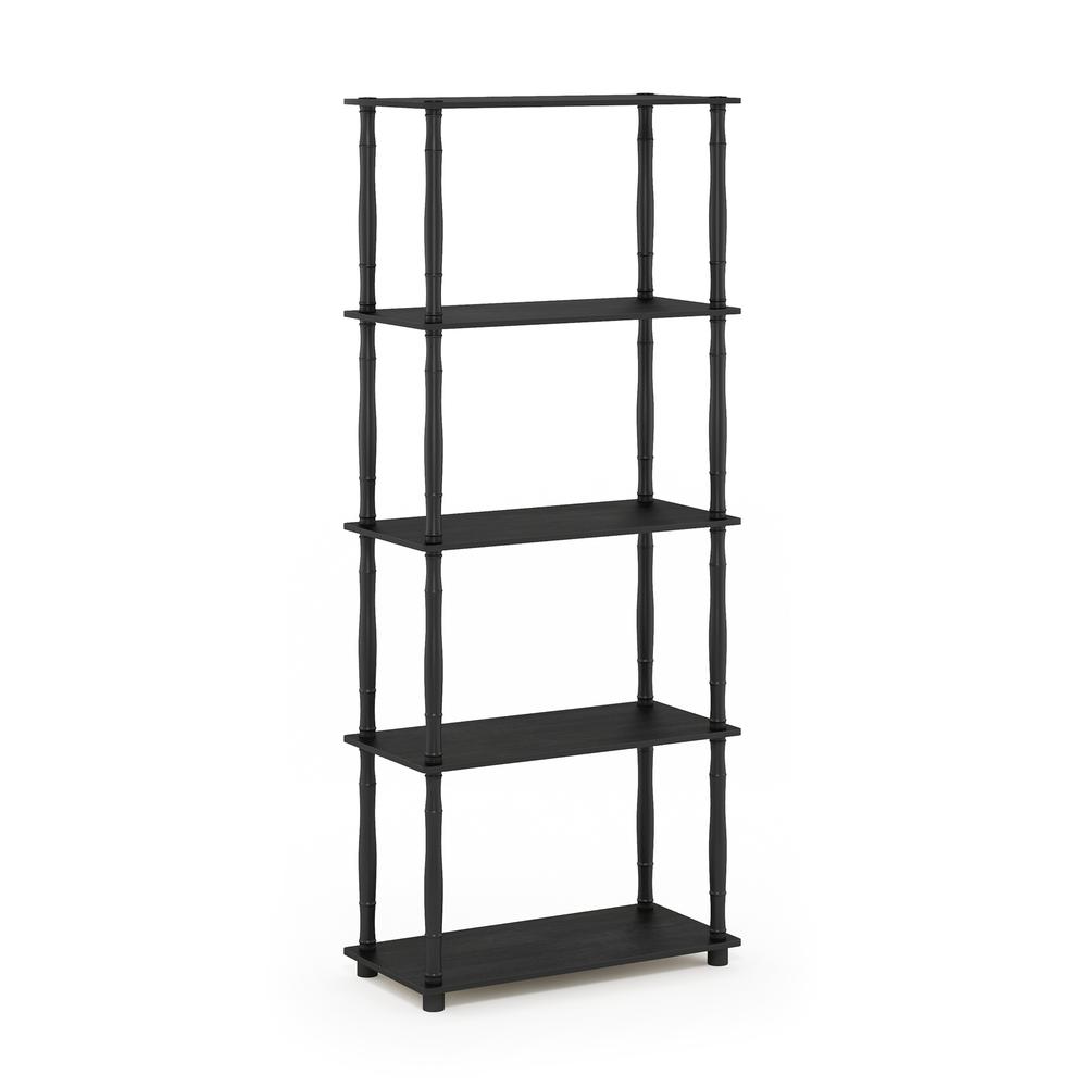 Furinno Turn-N-Tube 5-Tier Multipurpose Shelf Display Rack with Classic Tubes, Americano/Black. Picture 1
