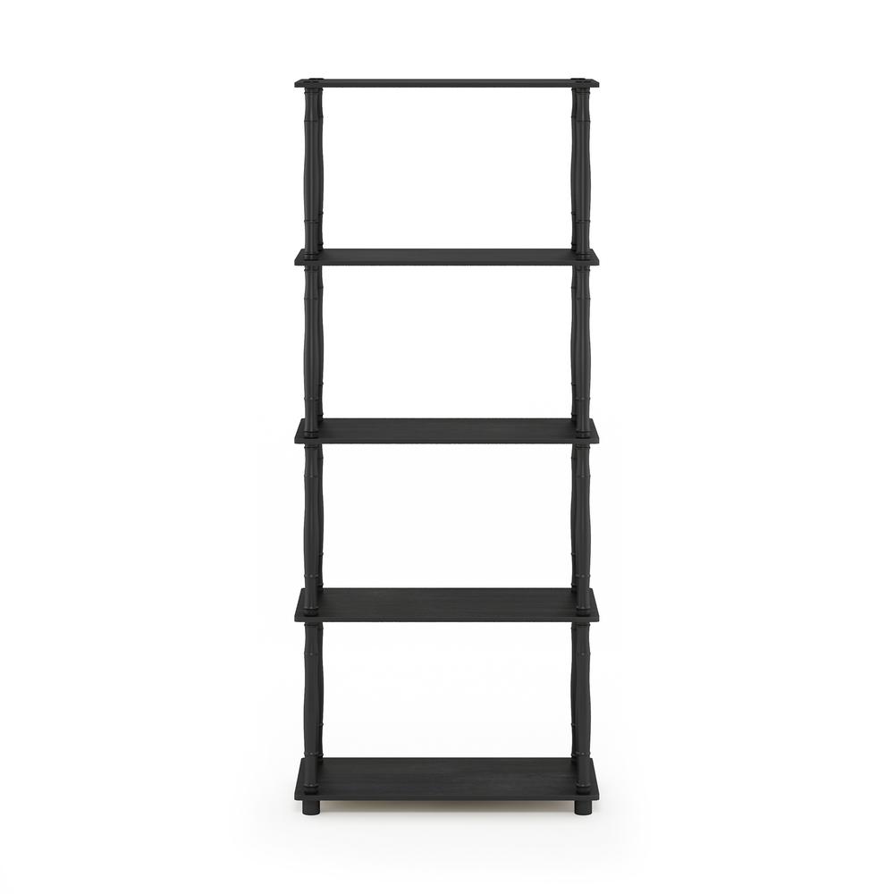 Furinno Turn-N-Tube 5-Tier Multipurpose Shelf Display Rack with Classic Tubes, Americano/Black. Picture 3