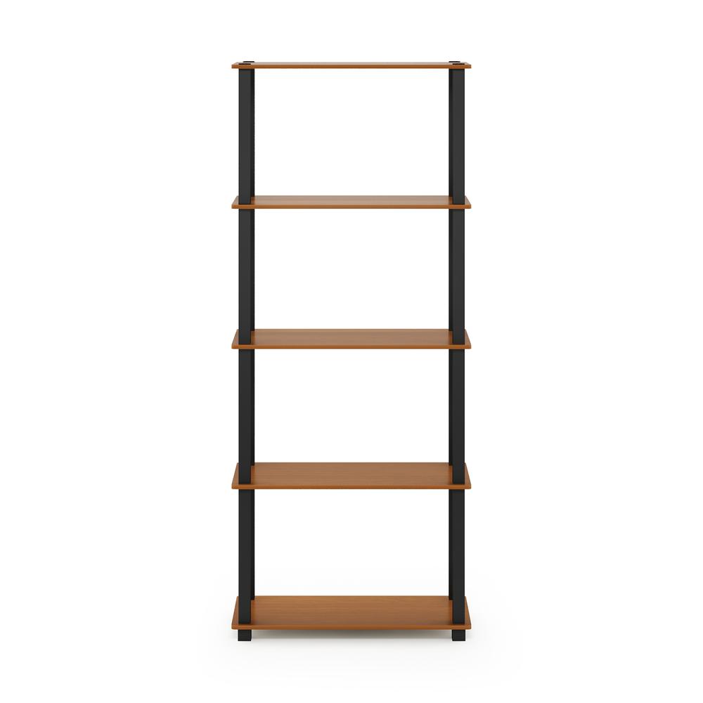 Furinno Turn-S-Tube 5-Tier Multipurpose Shelf Display Rack with Square Tubes, Light Cherry/Black. Picture 3