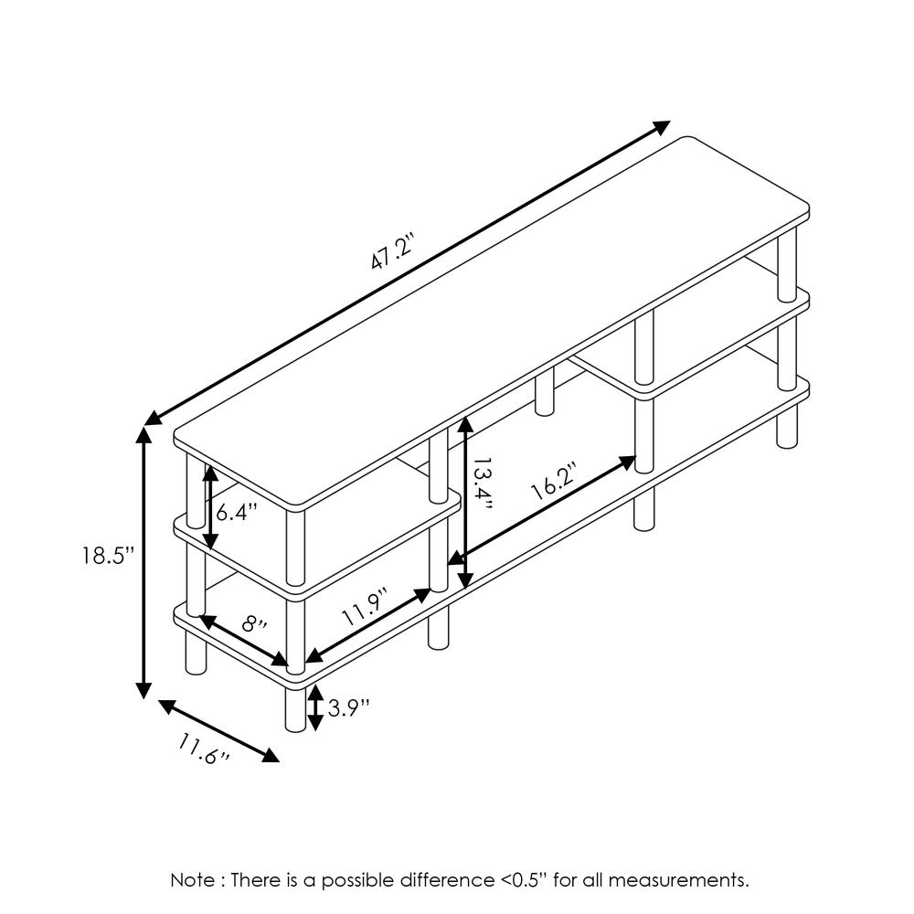 Furinno Turn-N-Tube 3-Tier Multipurpose Wide Shelf, Espresso/Black. Picture 2