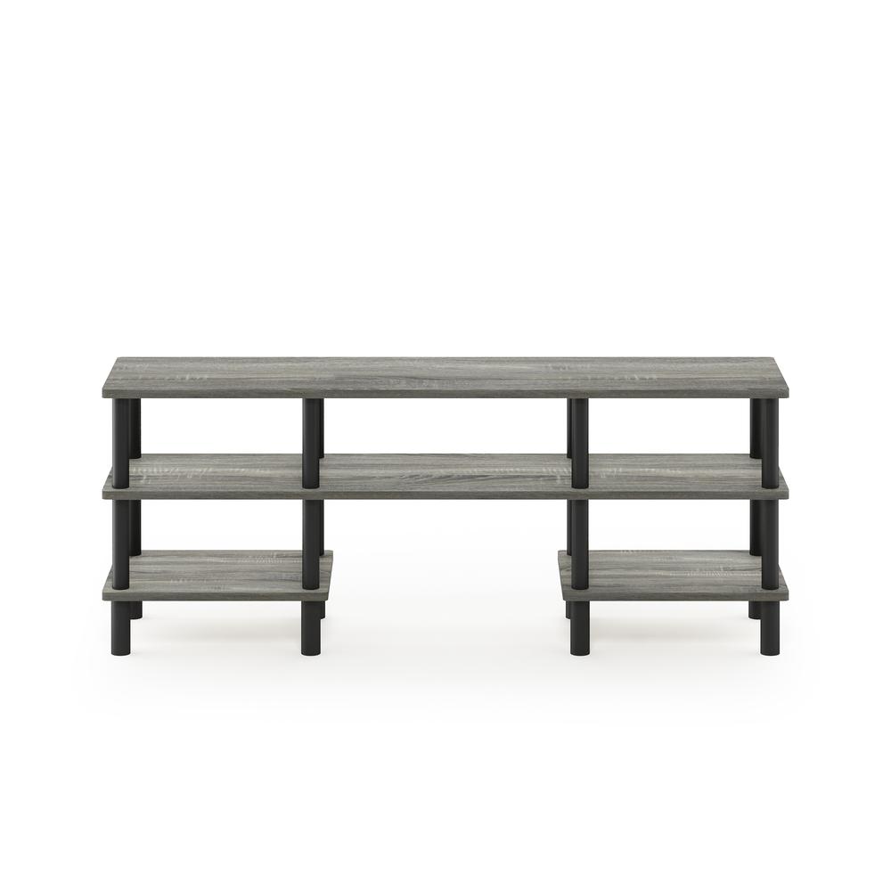 Furinno Turn-N-Tube 3-Tier Multipurpose Wide Shelf, French Oak Grey/Black. Picture 3