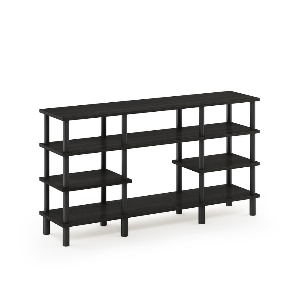 Furinno Turn-N-Tube 4-Tier Multipurpose Wide Shelf, Espresso/Black. Picture 1