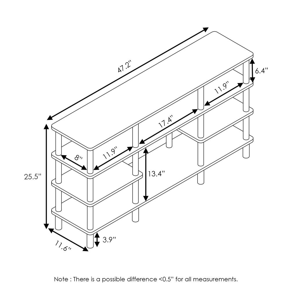 Furinno Turn-N-Tube 4-Tier Multipurpose Wide Shelf, Espresso/Black. Picture 2