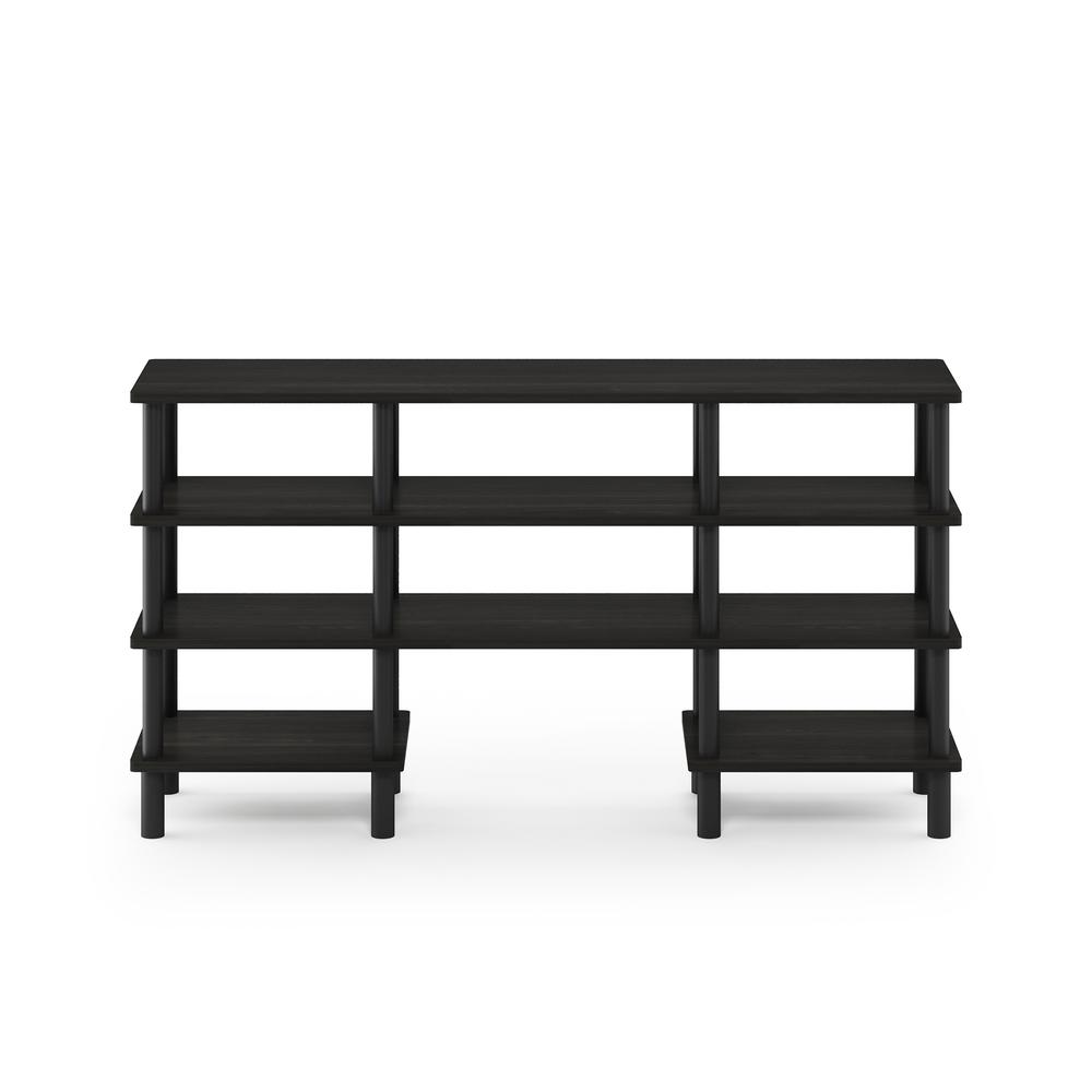 Furinno Turn-N-Tube 4-Tier Multipurpose Wide Shelf, Espresso/Black. Picture 3