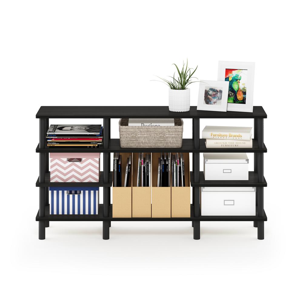 Furinno Turn-N-Tube 4-Tier Multipurpose Wide Shelf, Espresso/Black. Picture 5