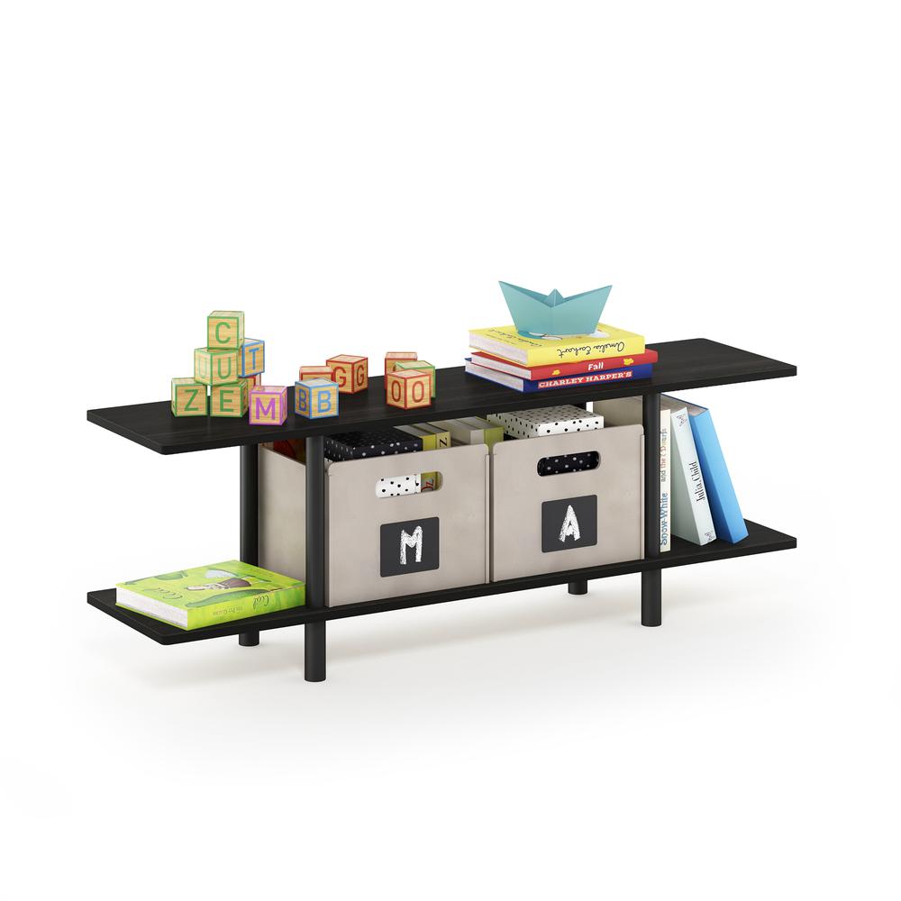 Furinno Turn-N-Tube 2-Tier Multipurpose Wide Shelf, Espresso/Black. Picture 4