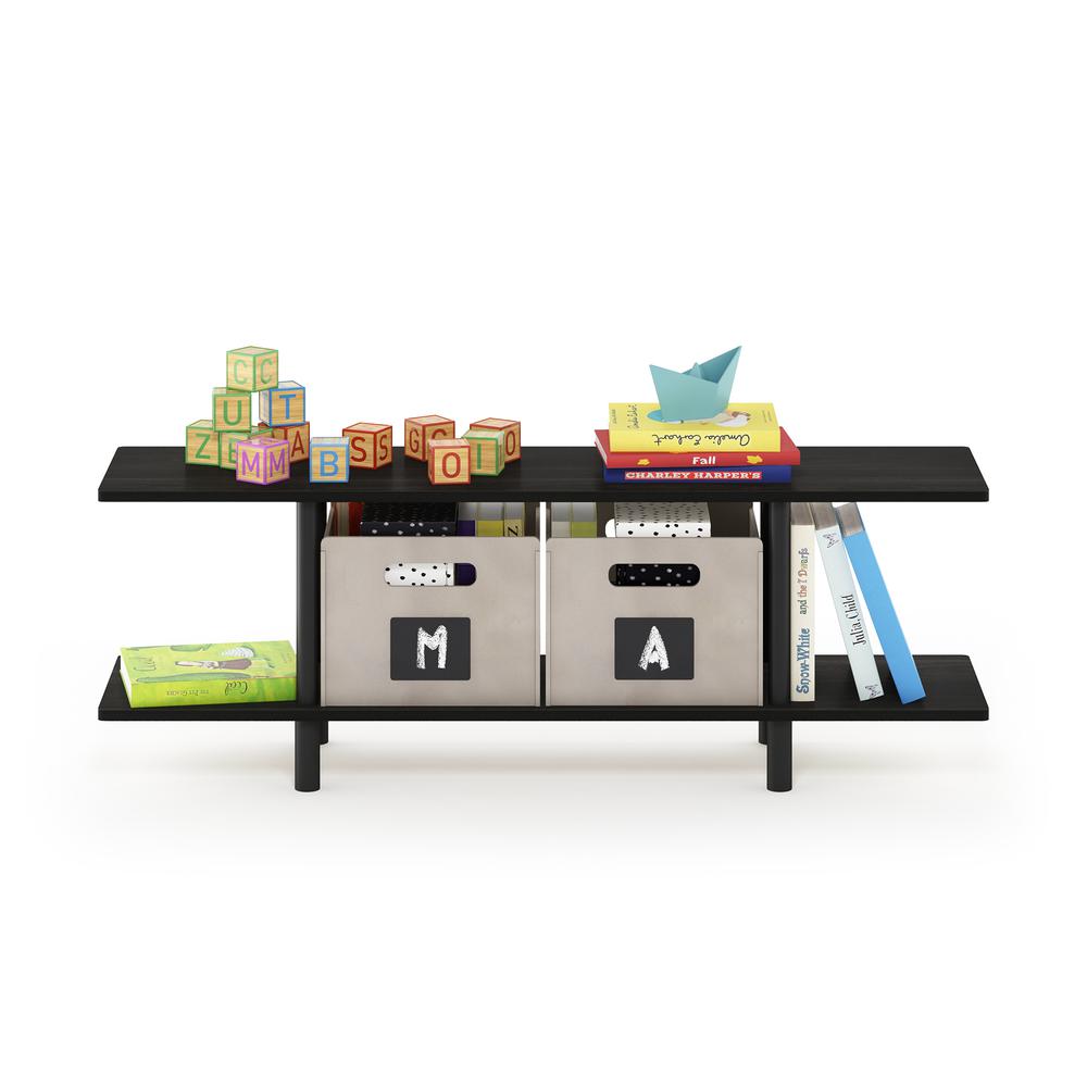 Furinno Turn-N-Tube 2-Tier Multipurpose Wide Shelf, Espresso/Black. Picture 5