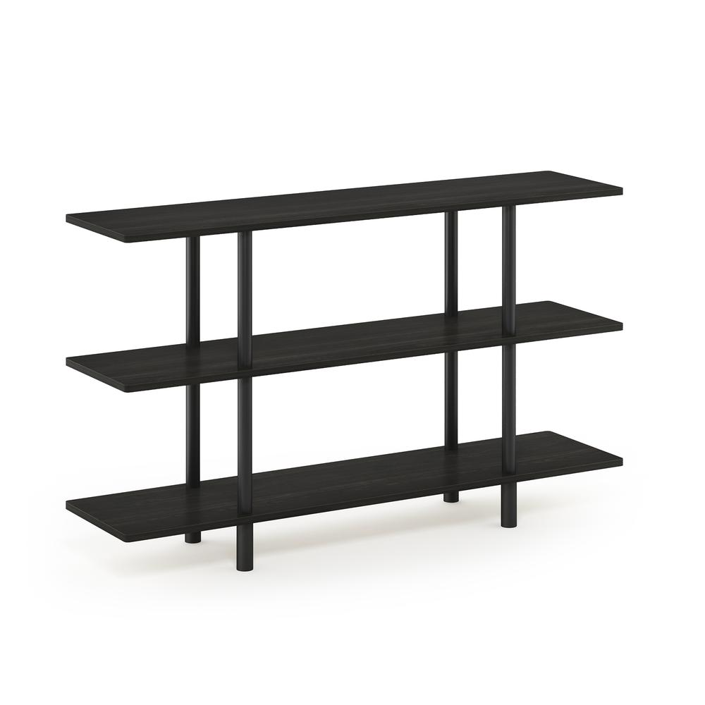 Furinno Turn-N-Tube 3-Tier Wide Display Shelf, Espresso/Black. Picture 1