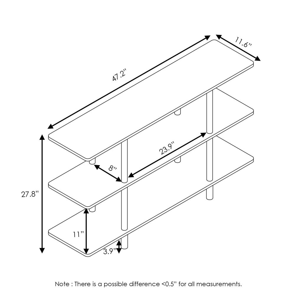 Furinno Turn-N-Tube 3-Tier Wide Display Shelf, Espresso/Black. Picture 2