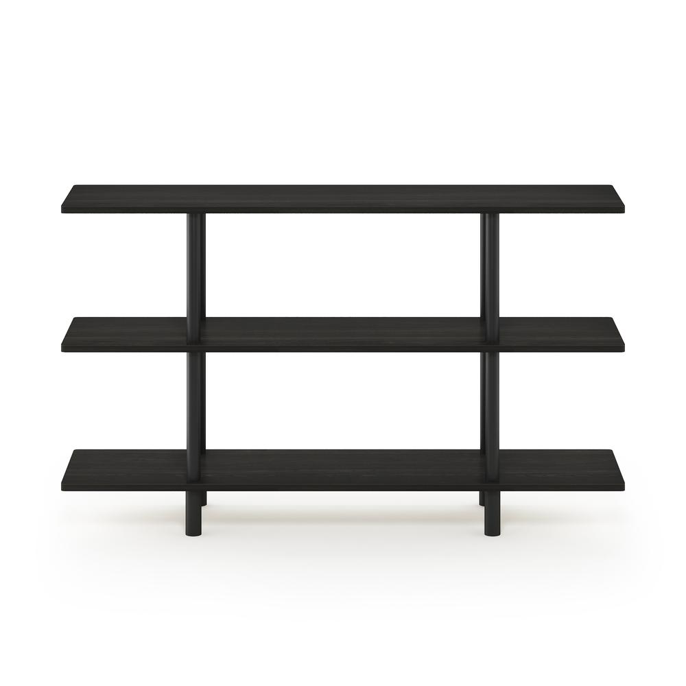 Furinno Turn-N-Tube 3-Tier Wide Display Shelf, Espresso/Black. Picture 3