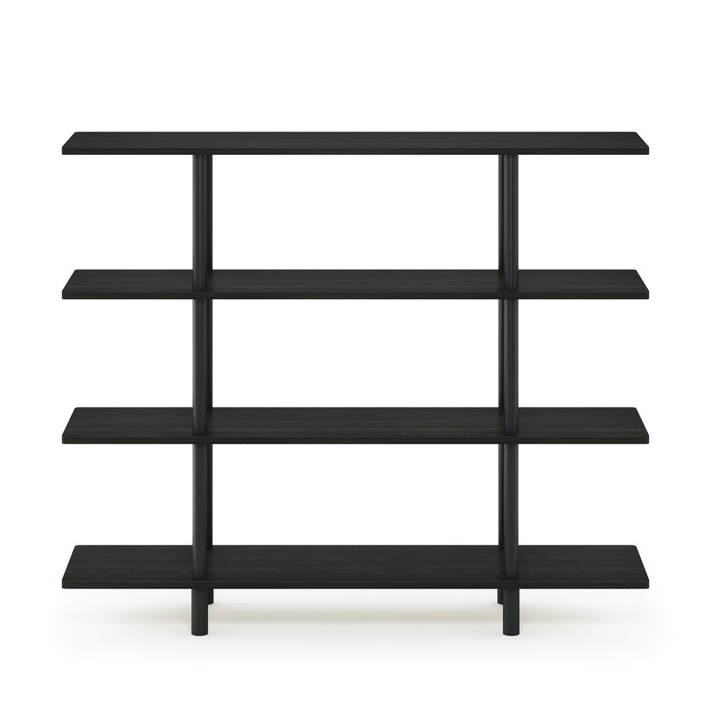Furinno Turn-N-Tube 4-Tier Wide Display Shelf, Espresso/Black. Picture 3
