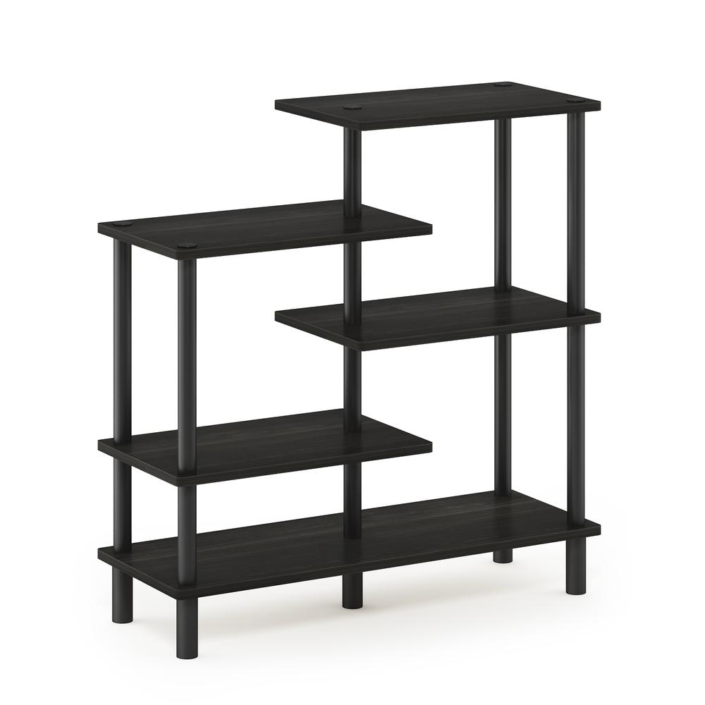 Furinno Turn-N-Tube 5-Tier Accent Display Rack, Espresso/Black. Picture 1