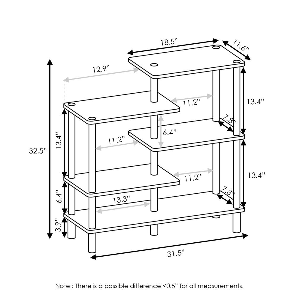 Furinno Turn-N-Tube 5-Tier Accent Display Rack, Espresso/Black. Picture 2