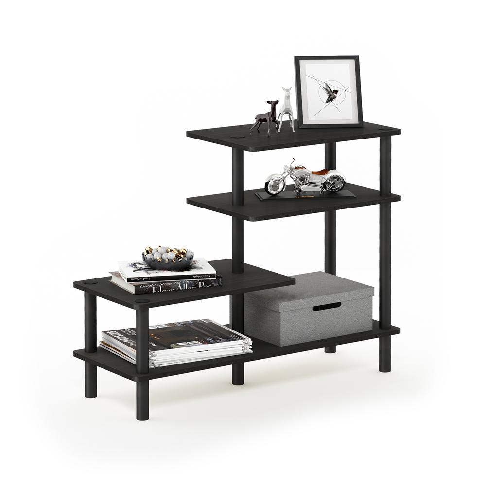 Furinno Turn-N-Tube 3-Tier Side Display Rack, Espresso/Black. Picture 4