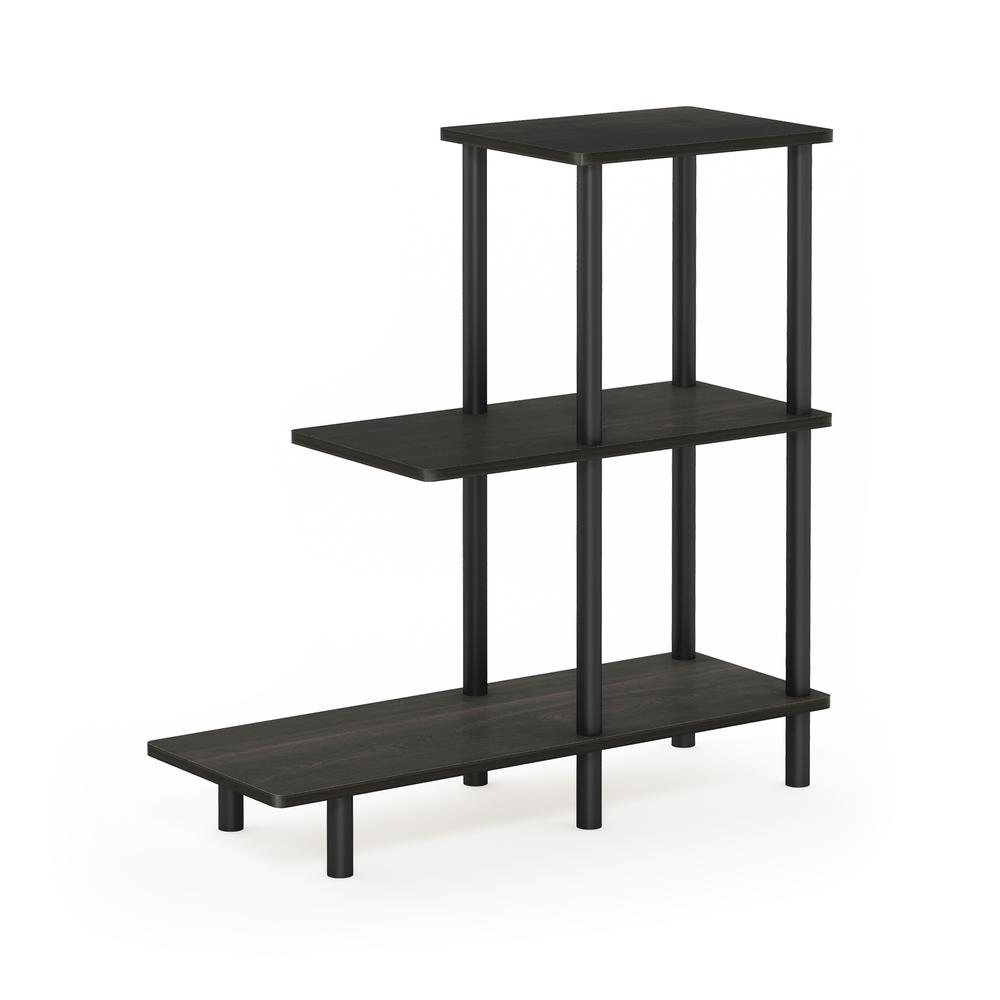 Furinno Turn-N-Tube 3-Tier Sofa Side Table Tall, Espresso/Black. Picture 1