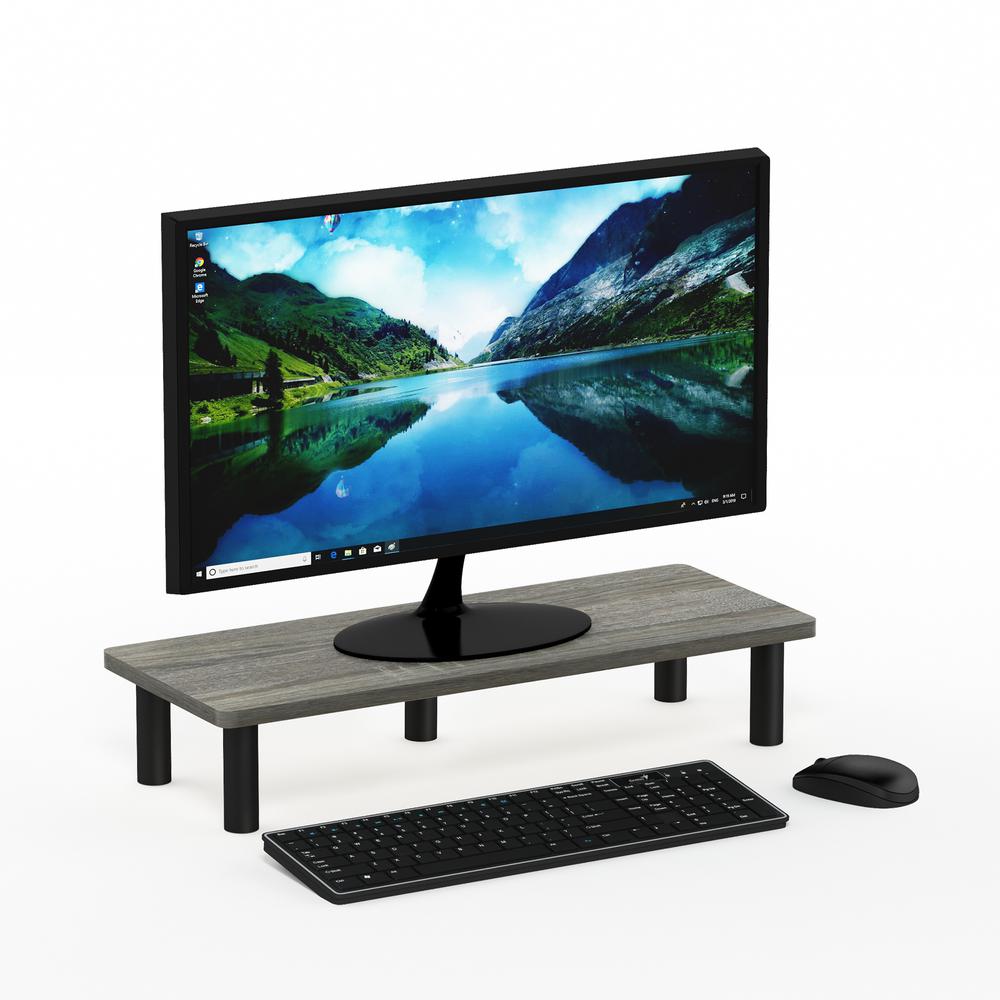 Furinno Turn-N-Tube Monitor Riser Stand, French Oak Grey/Black. Picture 4