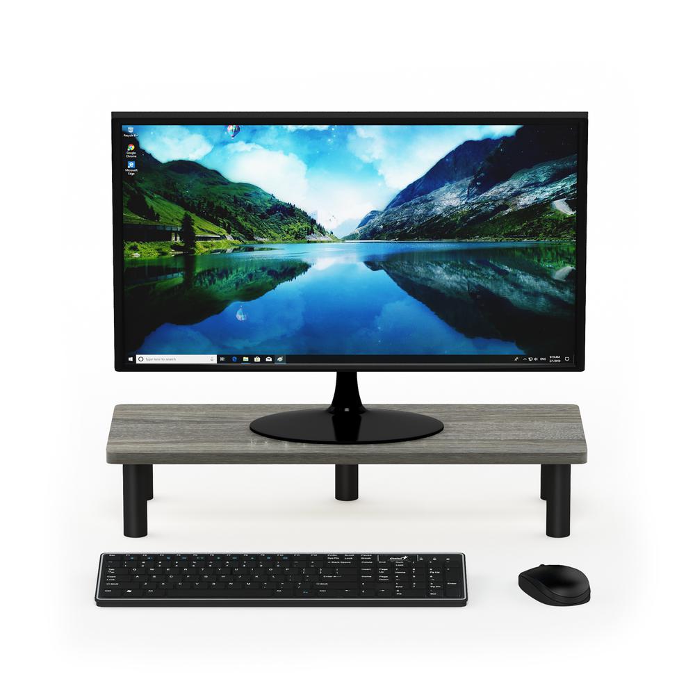Furinno Turn-N-Tube Monitor Riser Stand, French Oak Grey/Black. Picture 5