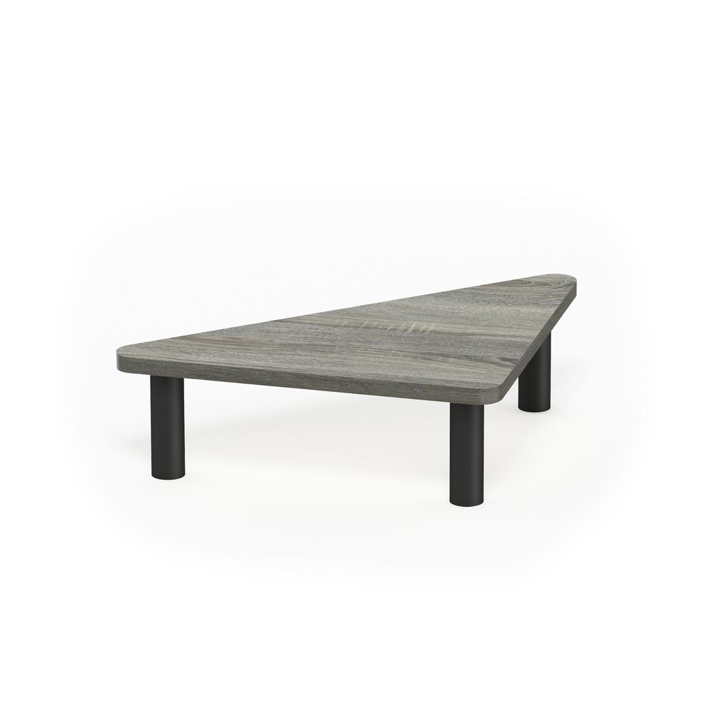 Furinno Turn-N-Tube Corner Monitor Riser Stand, French Oak Grey/Black. Picture 1
