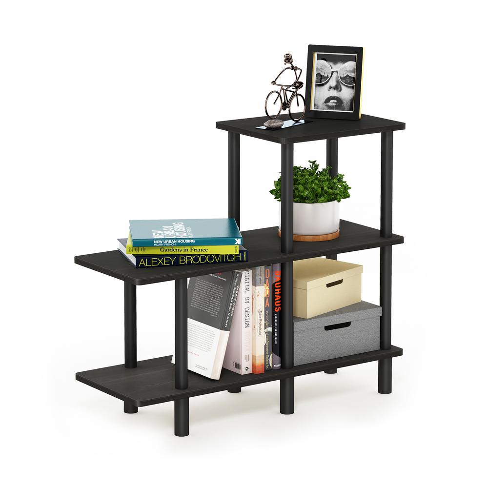 Furinno Turn-N-Tube 3-Tier Cube Ladder Shelf, Espresso/Black. Picture 4