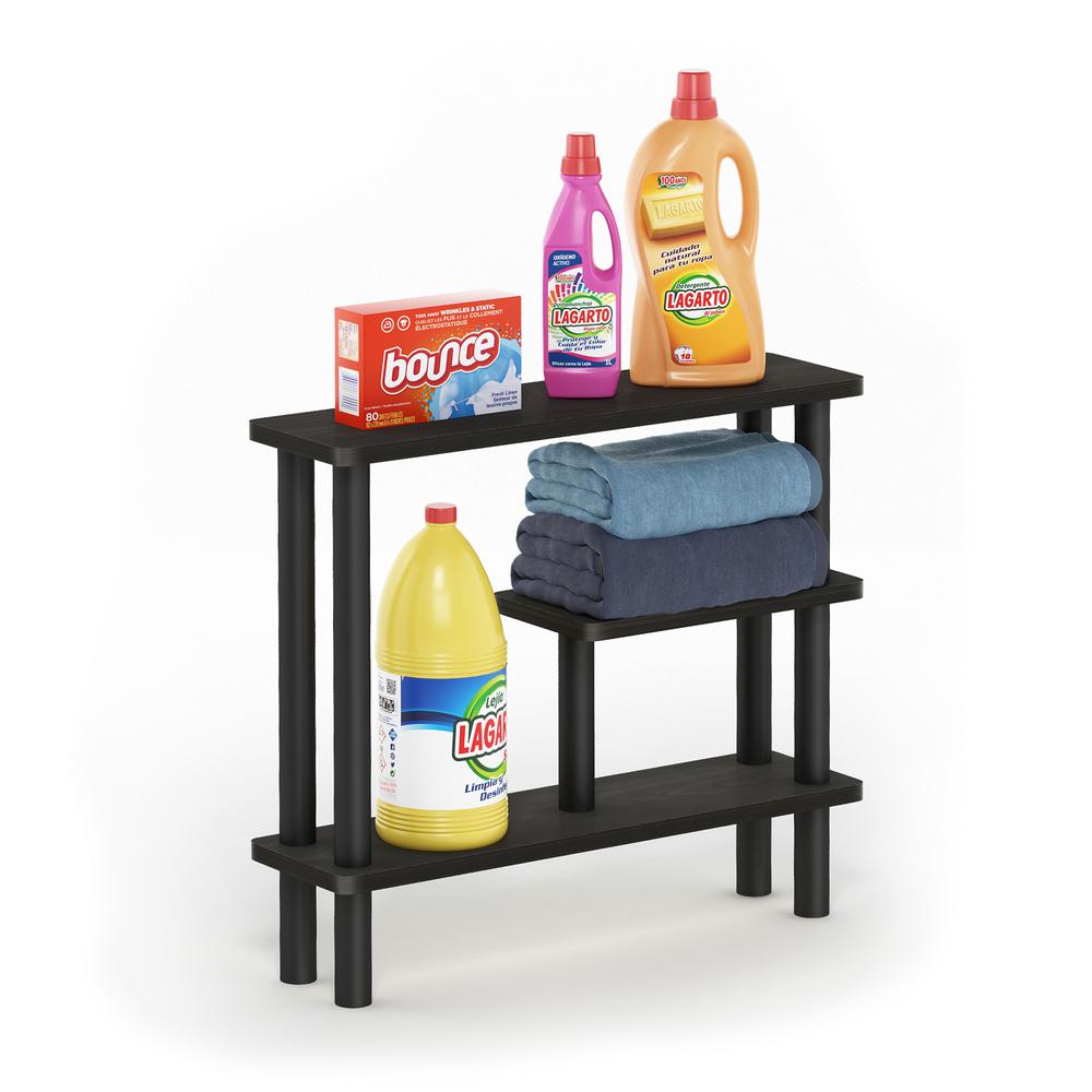 Furinno Turn-N-Tube Slim Space Saving Storage Rack, Espresso/Black. Picture 4