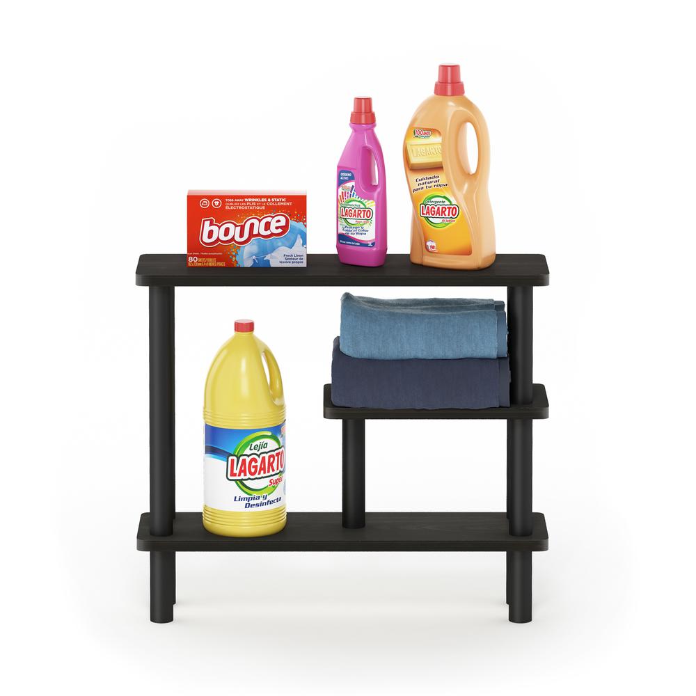 Furinno Turn-N-Tube Slim Space Saving Storage Rack, Espresso/Black. Picture 5
