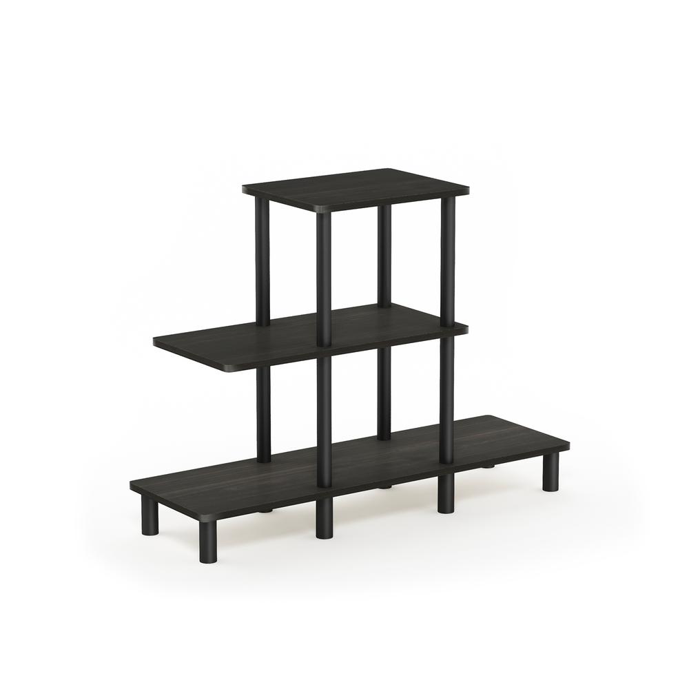 Furinno Turn-N-Tube 3-Tier Design Display Rack, Espresso/Black. Picture 1