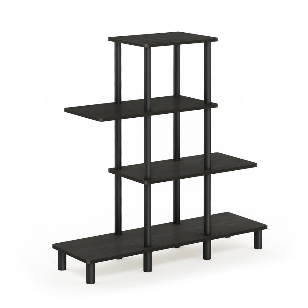 Furinno Turn-N-Tube 4-Tier Design Display Rack, Espresso/Black. Picture 1
