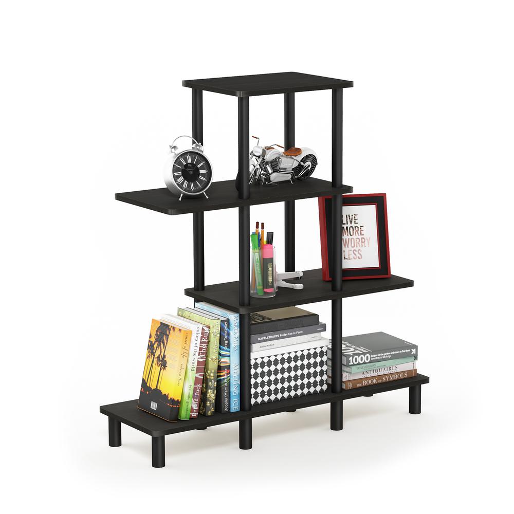 Furinno Turn-N-Tube 4-Tier Design Display Rack, Espresso/Black. Picture 4