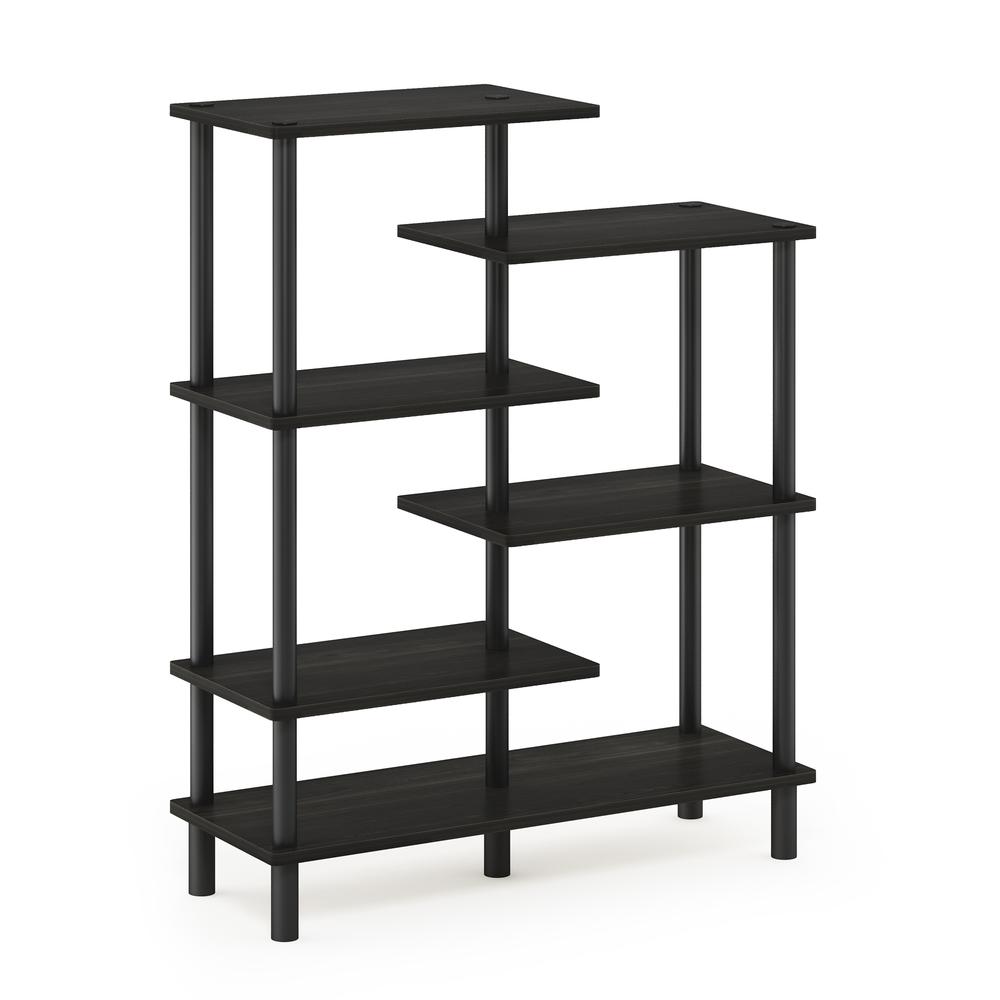 Furinno Turn-N-Tube 6-Tier Accent Display Rack, Espresso/Black. Picture 1