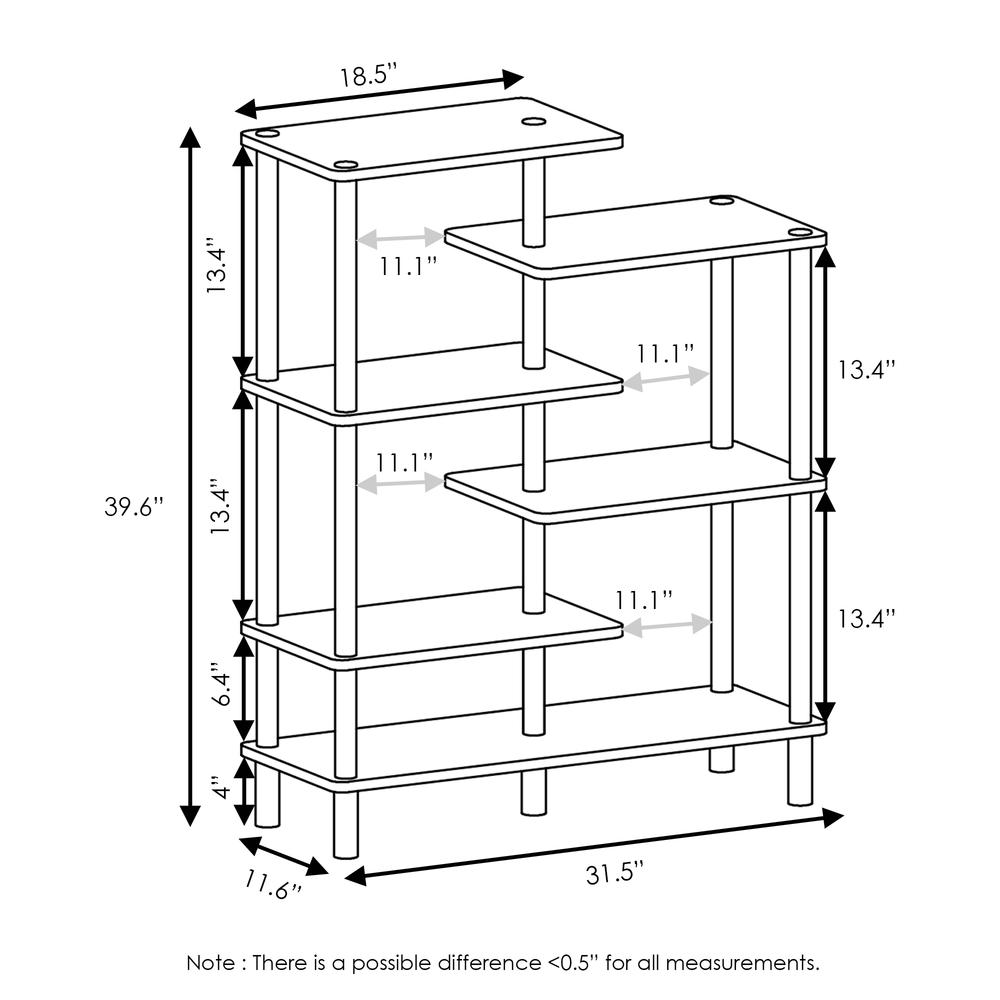 Furinno Turn-N-Tube 6-Tier Accent Display Rack, Espresso/Black. Picture 2
