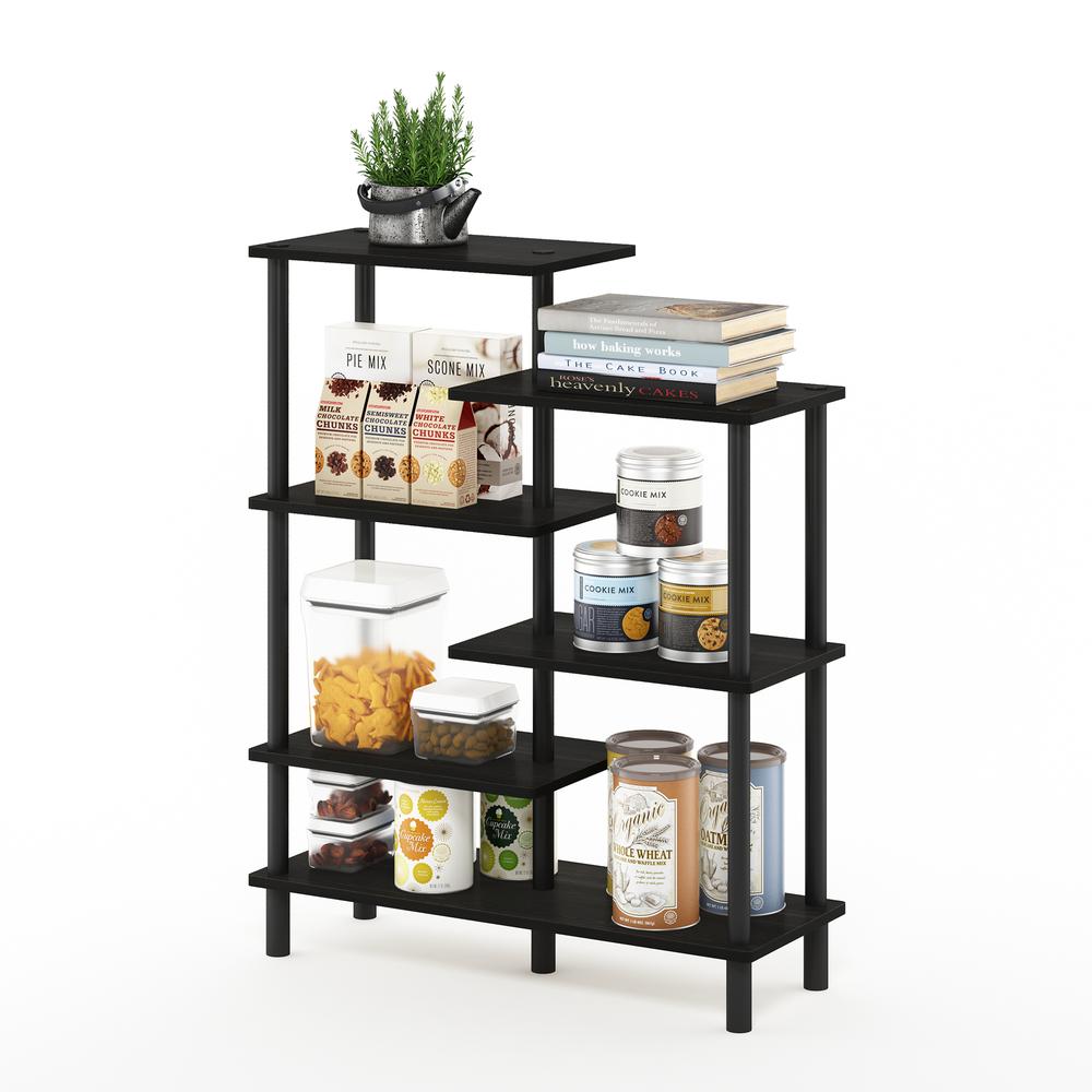 Furinno Turn-N-Tube 6-Tier Accent Display Rack, Espresso/Black. Picture 4