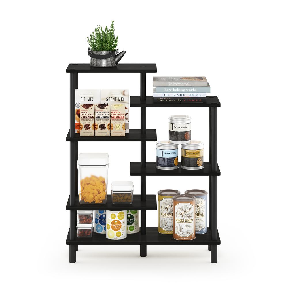 Furinno Turn-N-Tube 6-Tier Accent Display Rack, Espresso/Black. Picture 5