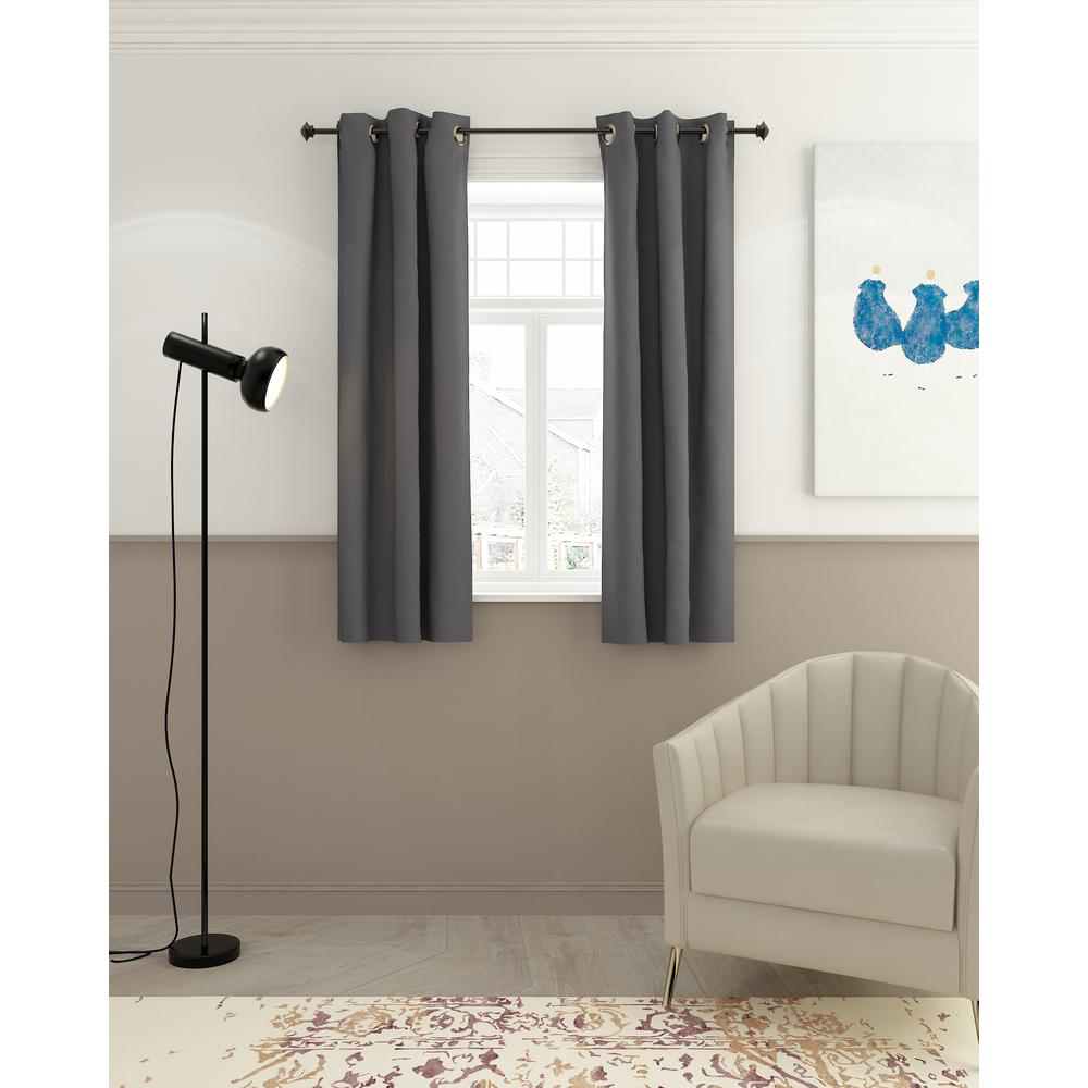 Furinno Collins Blackout Curtain 42x63 in. 2 Panels, Dark Grey. Picture 5