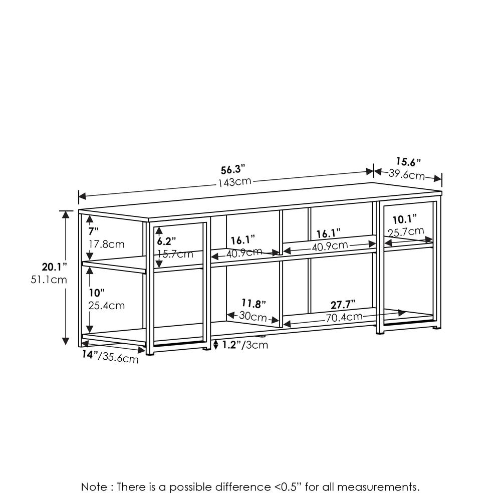 Furinno Camnus Modern Living TV Stand for TVs up to 65 Inch, Americano/Black. Picture 2